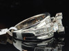 Diamond Engagement Ring 14K White Gold Quad Set Princess & Round Cut 3 Ct