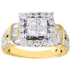 Diamond Wedding Engagement Ring Ladies 14K Yellow Gold Princess Halo 2.03 Tcw