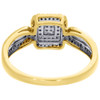 Diamond Cluster Engagement Wedding Ring 10K Yellow Gold Pave Square Head 0.20 Ct