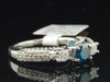Ladies 14K White Gold Solitaire Blue Diamond Engagement Ring Bridal Set 1.25 Ct.