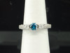 Ladies 14K White Gold Solitaire Blue Diamond Engagement Ring Bridal Set 1.25 Ct.