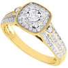 Diamond Engagement Ring Ladies 14K Yellow Gold Wedding Round Pave 0.39 Tcw.