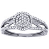 Round Diamond Engagement Wedding Ring Ladies 10K White Gold Halo Style 0.20 Ct.