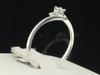 Round Solitaire Diamond Engagement Ring 10K White Gold Prong Set Swirl 0.11 Ct