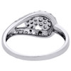 14K White Gold Two Stone Cluster Diamond Teardrop Flower Engagement Ring 0.33 Ct