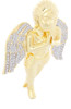 Genuine Diamond Angel Slide Pendant .925 Sterling Silver Mens 2" Charm 0.85 Ct.