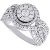 Diamond Wedding Ring 14K White Gold Solitaire Round Engagement Infinity 1.14 Tcw