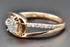 Solitaire Diamond Engagement Ring Ladies Round Cut 10K Rose Gold Swivel 0.29 Ct