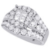 14K White Gold Princess & Round Cut Diamond Soleil Engagement Ring 2.50 Ct.