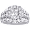 14K White Gold Princess & Round Cut Diamond Soleil Engagement Ring 2.50 Ct.