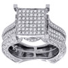 Diamond Engagement Wedding Ring 10K White Gold Fashion Square Pave Head 1.25 Ct.