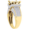 Diamond Engagement Wedding Ring 10K Yellow Gold Fashion Square Pave Head 1.3 Ct.