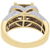 Diamond Engagement Wedding Ring 10K Yellow Gold Fashion Square Pave Head 1.3 Ct.
