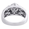 10K White Gold Baguette Diamond Flower Split Shank Ladies Engagement Ring 1 CT.