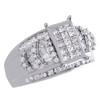 10K White Gold Diamond Princess Cut Wedding Engagement Ring Step Shank 1.50 CT.