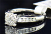 Diamond Engagement Ring 14K White Gold Round & Quad Princess Cut 1/2 Ct