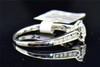 Diamond Engagement Ring 14K White Gold Round & Quad Princess Cut 1/2 Ct
