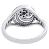 Diamond Engagement Ring Ladies 10K White Gold Round Pave Flower Wedding 0.54 Tcw