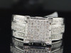 Ladies 10K White Gold Pave Diamond Engagement Ring Wedding Bridal Set 0.33 Ct.