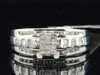 Ladies 10K White Gold Princess & Round Cut Diamond Engagement Ring Wedding Band