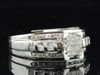 Ladies 10K White Gold Princess & Round Cut Diamond Engagement Ring Wedding Band