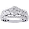 Diamond Wedding Engagement Ring Ladies 14K White Gold Round Flower 1 Tcw.