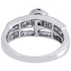 Diamond Wedding Engagement Ring Ladies 14K White Gold Round Flower 1 Tcw.
