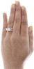 Diamond Wedding Engagement Ring Ladies 14K White Gold Round Flower 1 Tcw.