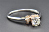 Solitaire Diamond Engagement Ring Round Cut 10K Rose & White Gold 0.66 Ct