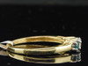 3 Three Stone Blue Diamond Engagement Ring 10K Yellow Gold Round Cut 0.37 Ct
