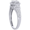 14K White Gold Diamond Engagement Wedding Ring Ladies Round Cut Cluster 0.60 Ct.