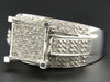 Diamond Engagement Ring Pave Head .925 Sterling Silver White Finish 0.45 Ct.
