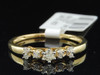 Round Solitaire 7 Diamond Engagement Ring 10K Yellow Gold 0.16 Ct
