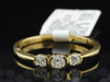 Diamond 3 Stone Engagement Ring 14K Yellow Gold 0.26 Ct Round Cut Bezel Set