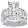 10K White Gold Baguette Diamond Rectangle Style Ladies Engagement Ring 2 Ct.