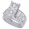 10K White Gold Baguette Diamond Rectangle Style Ladies Engagement Ring 2 Ct.