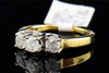 Ladies 14K Yellow Gold 3 Stone Round Cut Diamond Engagement Ring Wedding 1 ct.