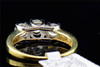 Ladies 14K Yellow Gold 3 Stone Round Cut Diamond Engagement Ring Wedding 1 ct.