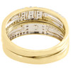 Diamond Trio Set 10K Yellow Gold Pave His & Her Engagement Wedding Ring 1/2 Tcw.