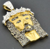 Diamond Jesus Brushed Face Pendant Piece 10K Yellow Gold Mini Charm 0.27 ct.