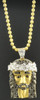 Diamond Jesus Brushed Face Pendant Piece 10K Yellow Gold Mini Charm 0.27 ct.