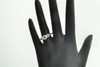 Ladies 10K White Gold 3 Stone Black Diamond Halo Engagement Anniversary Ring