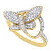 10K Ladies Yellow Gold Diamond Fashion Butterfly Style Ring Engagement 0.40 ct.