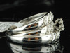 Diamond Wedding Trio Set White Gold Round Cut His Her Matching Engagement Ring