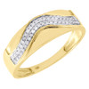 Diamond Trio Set 10K Yellow Gold Pave Square Engagement Wedding Ring 0.40 Tcw