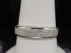 Diamond Trio Set 10K White Gold Round Pave Matching Engagement Wedding Ring