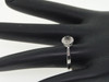 Black Diamond Flower Right Hand Cocktail Ring 10K White Gold Round Cut 0.20 Ct