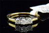 Damen-Verlobungsring aus 14-karätigem Gelbgold mit 3 Steinen und Diamanten im Rundschliff, Hochzeit, 0,50 ct.