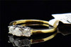 Ladies 14K Yellow Gold 3 Stone Round Cut Diamond Engagement Ring Wedding .50 ct.