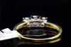 Ladies 14K Yellow Gold 3 Stone Round Cut Diamond Engagement Ring Wedding .50 ct.